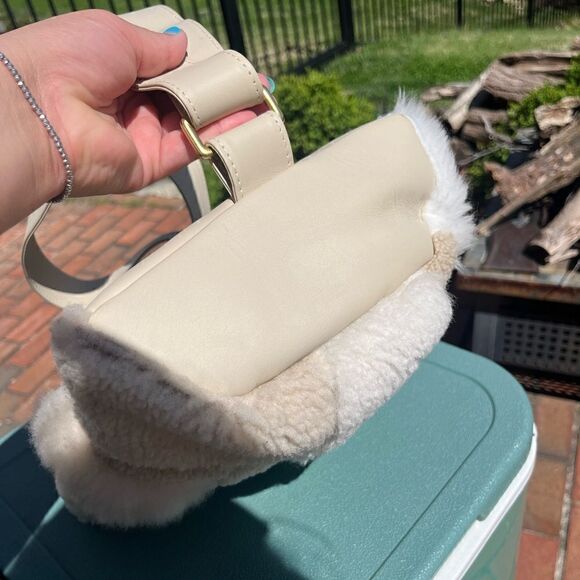 Primecut Shearling Shapes Patchwork Sling Bag NWT - Picture 9 of 14